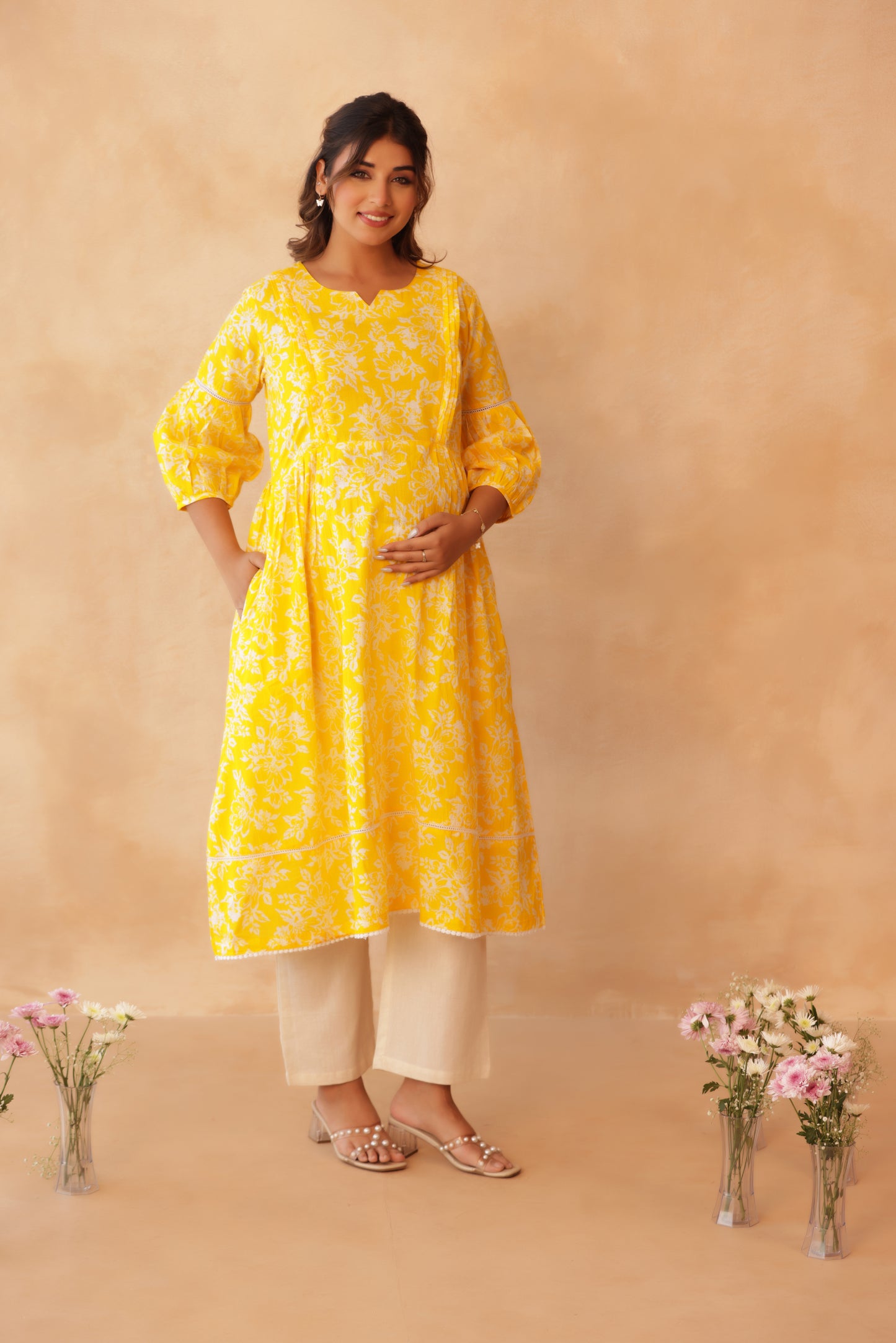 Basanti Bloom Maternity & Nursing Kurta