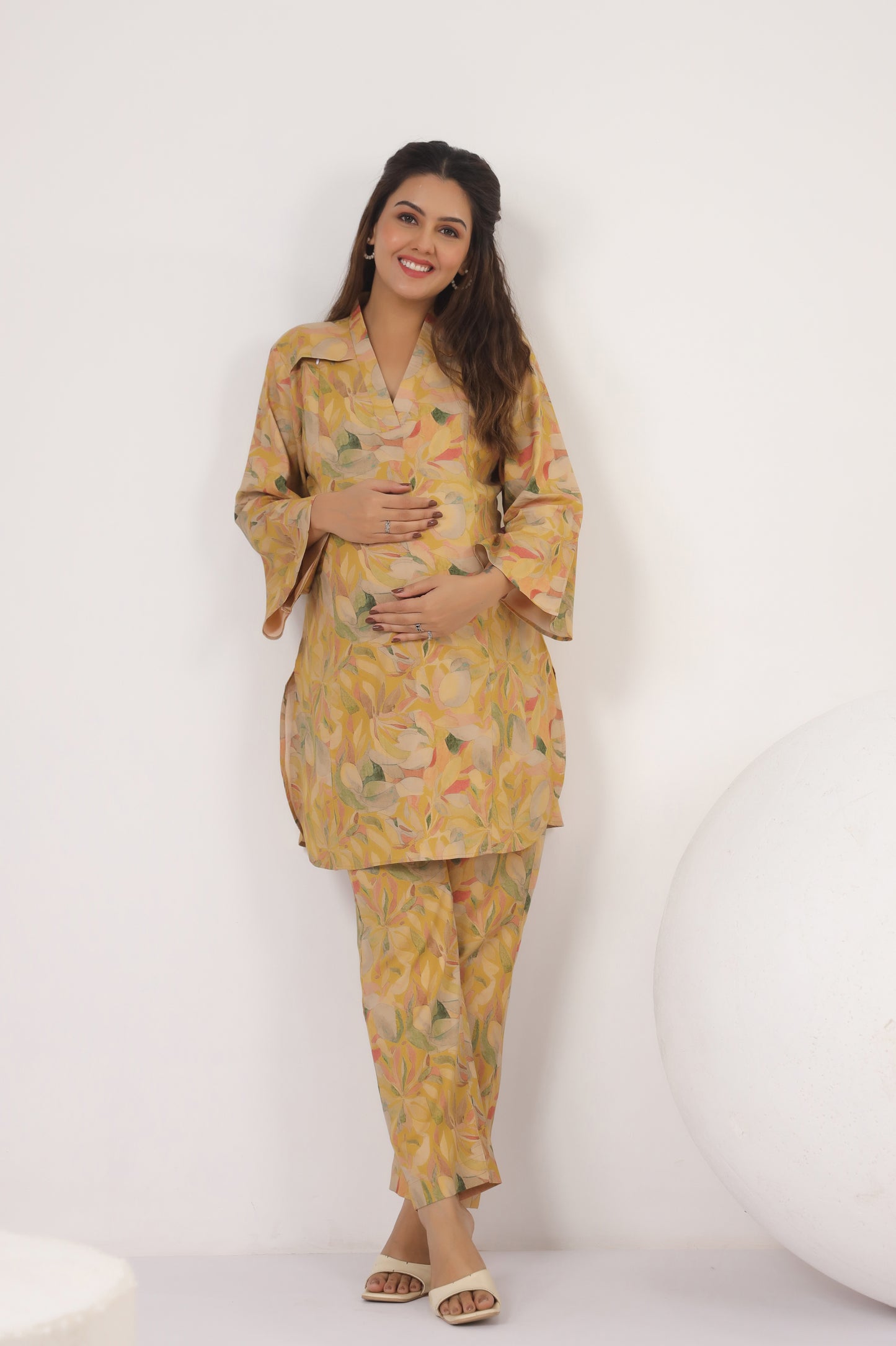 Pashmina Autumn Leaf Maternity & Nursing Co-ord Set