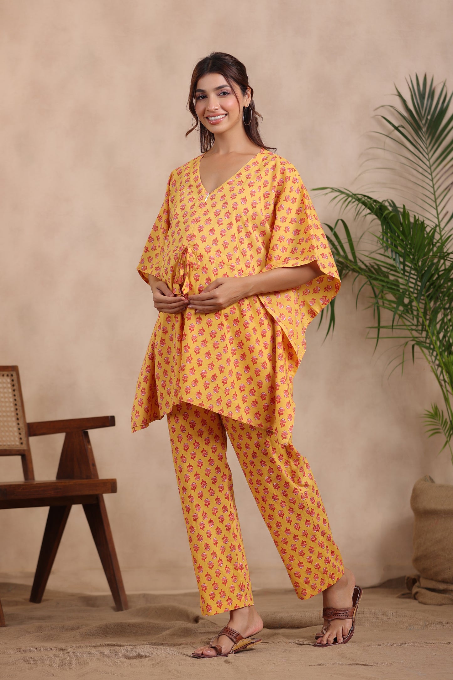Sunshine Botanical Maternity & Nursing Kaftan Set