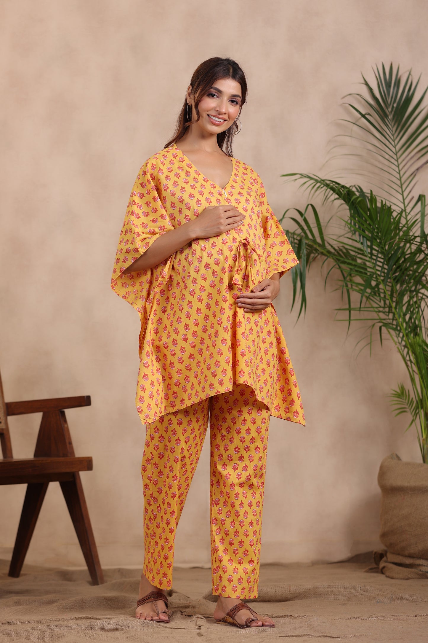 Sunshine Botanical Maternity & Nursing Kaftan Set