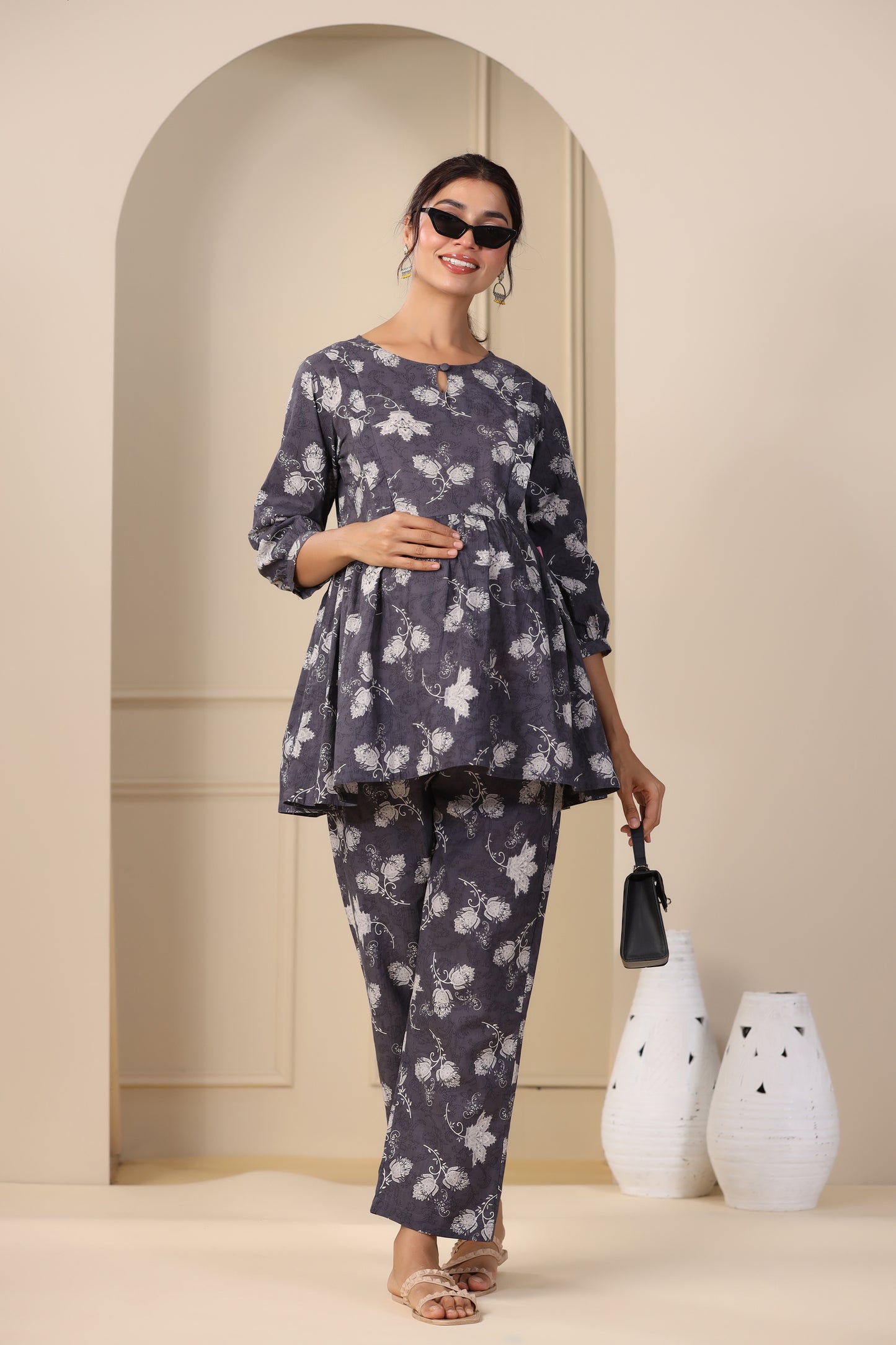 Floral Cascade Maternity & Nursing Set