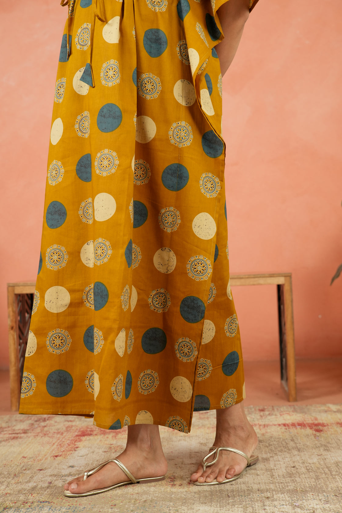 Earthy Medallions Maternity & Nursing Kaftan