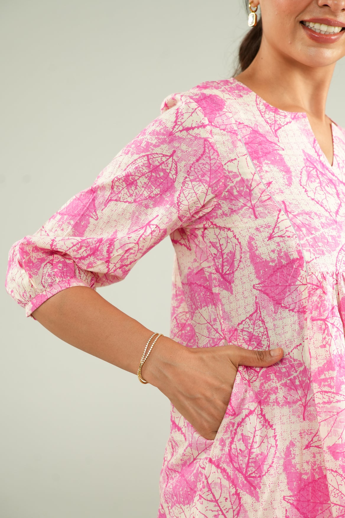 Fuchsia Fern Maternity & Nursing Top
