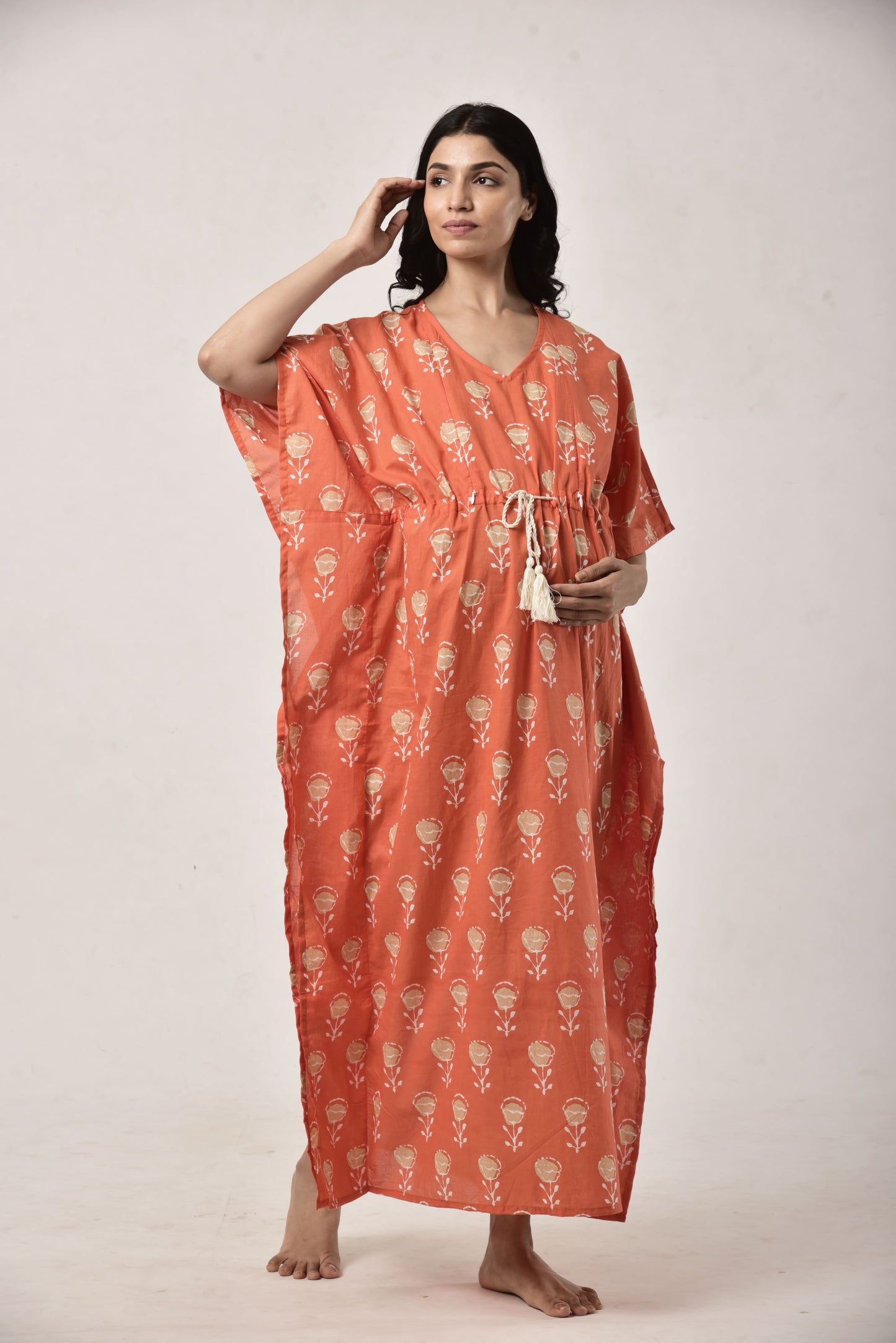 Rose Whimsy Maternity & Nursing Kaftan