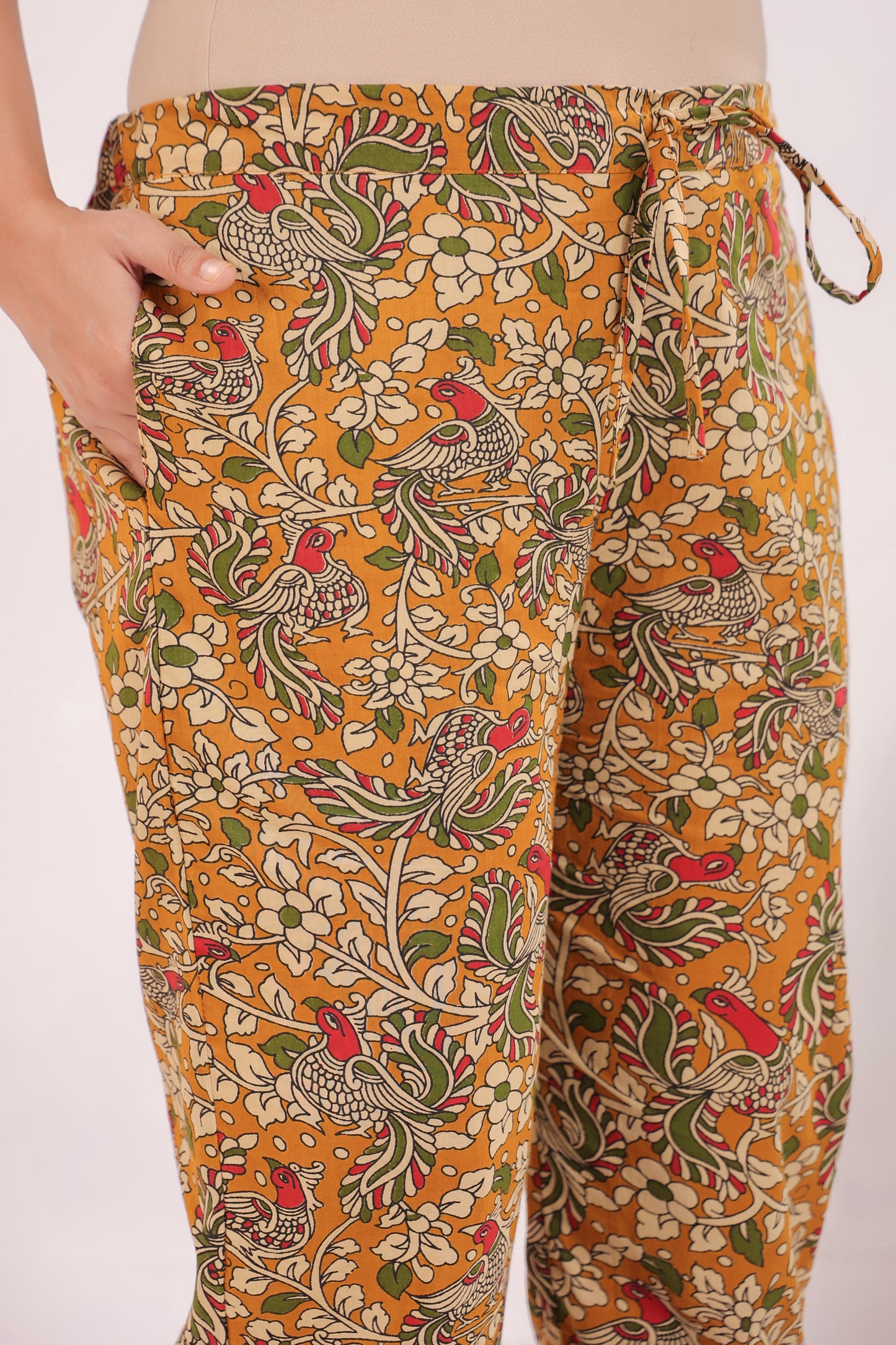 Mustard Kalamkari Maternity & Nursing Co-ord Set