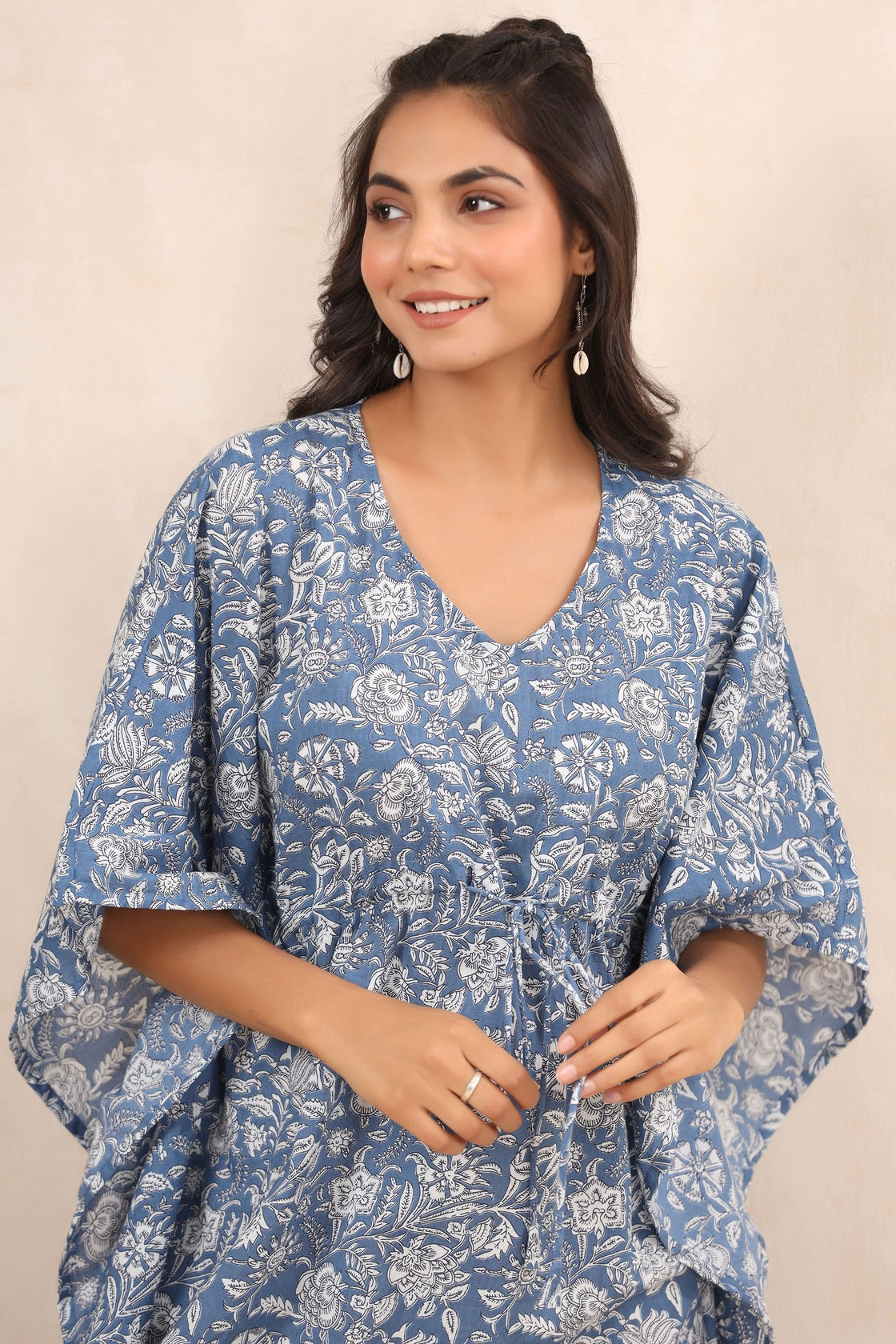 Cascade Blue Cotton Kaftan
