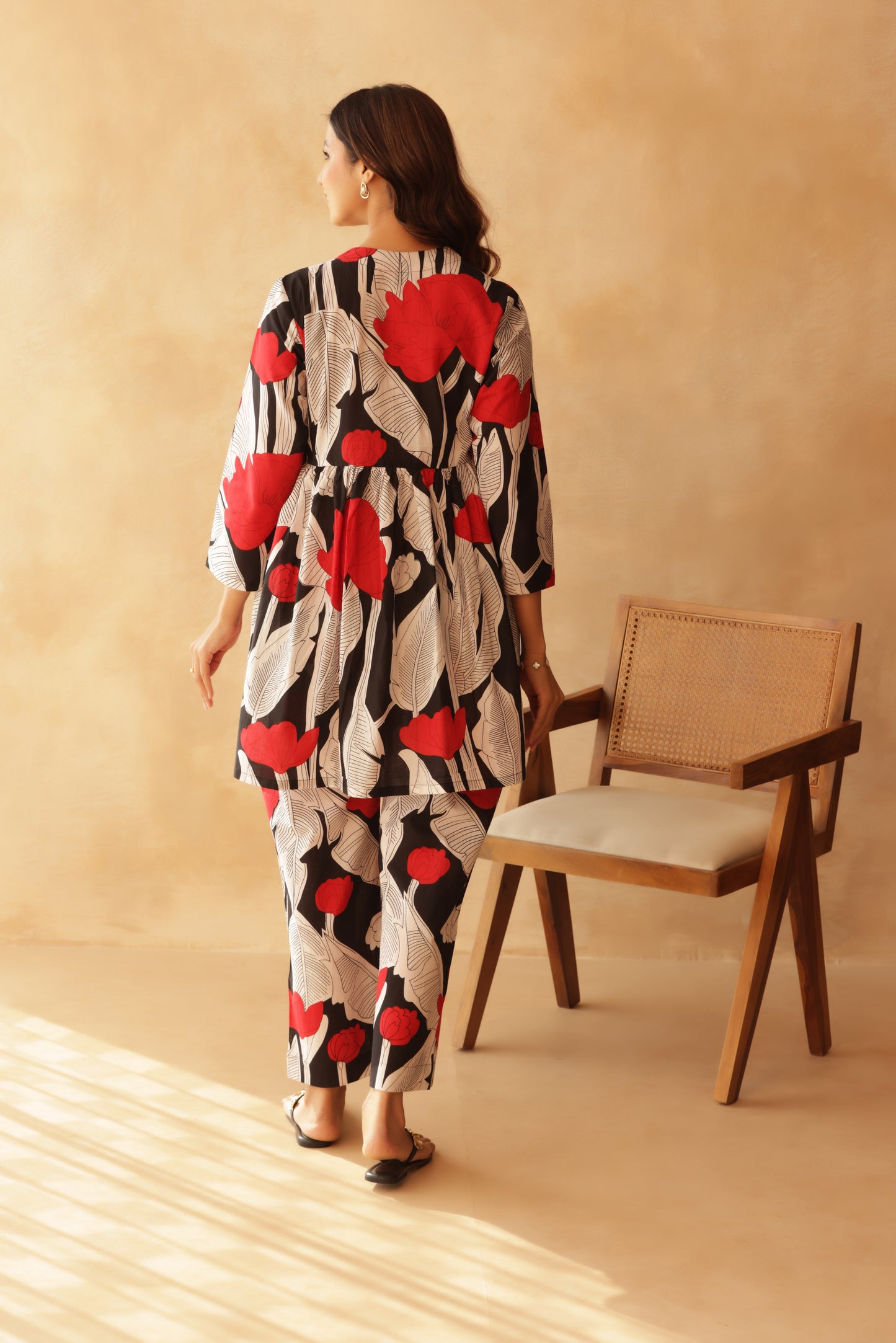 Noir Floral Affair Maternity & Nursing Co-ord Set