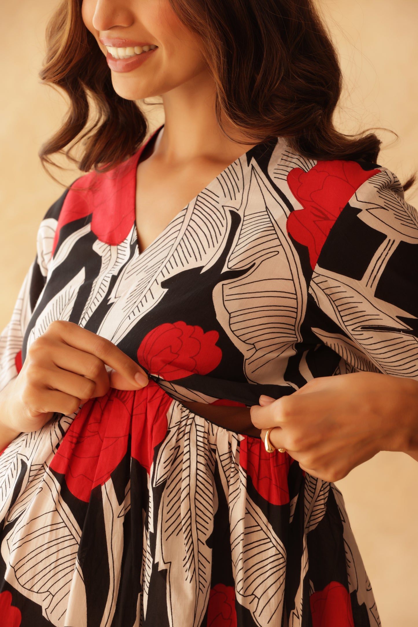 Noir Floral Affair Maternity & Nursing Co-ord Set