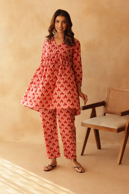 Ruby Heritage Bloom Maternity & Nursing Co-ord Set