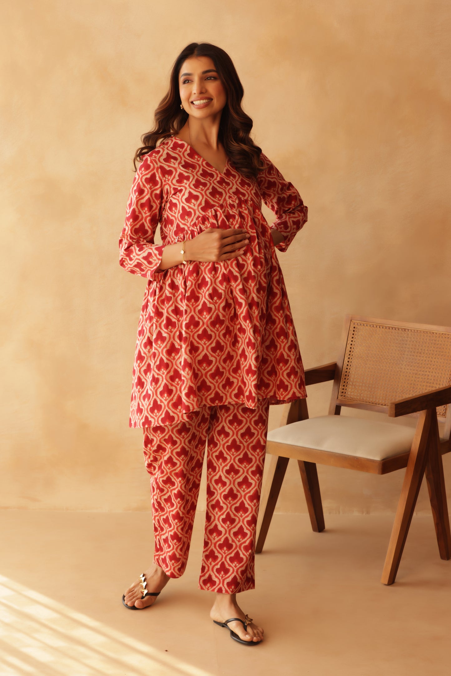 Ruby Heritage Bloom Maternity & Nursing Co-ord Set