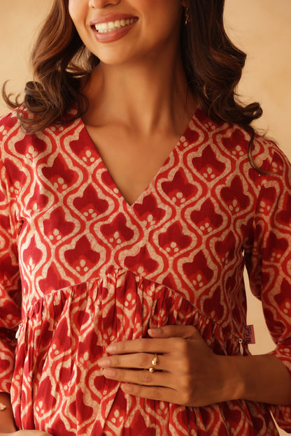 Ruby Heritage Bloom Maternity & Nursing Co-ord Set