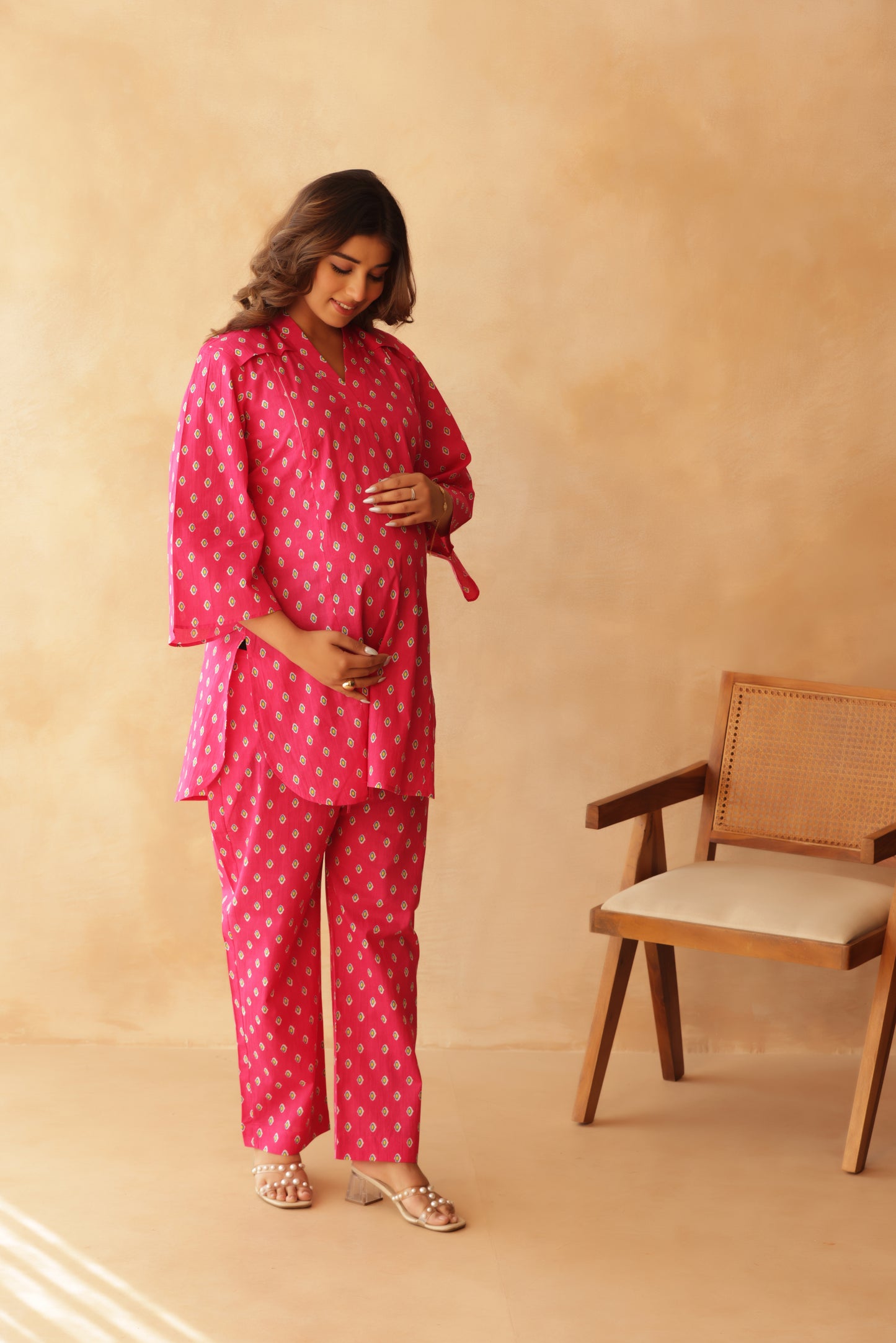 Blush Heritage Booti Maternity & Nursing Co-ord Set