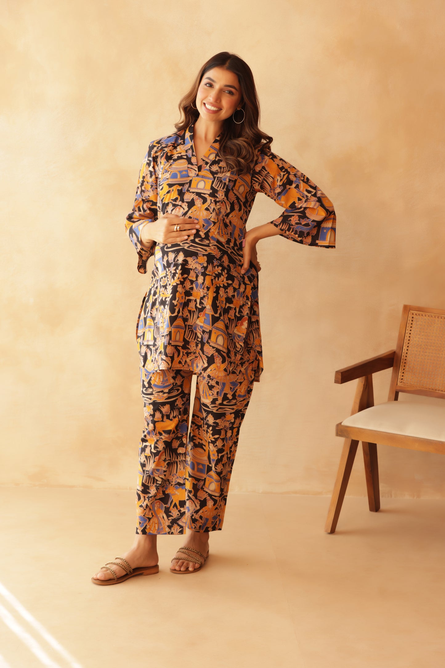 Midnight Folk Tale Maternity & Nursing Co-ord Set