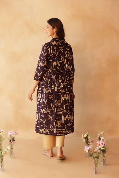 Artisan Lineplay Buttoned Maternity & Nursing Kurta