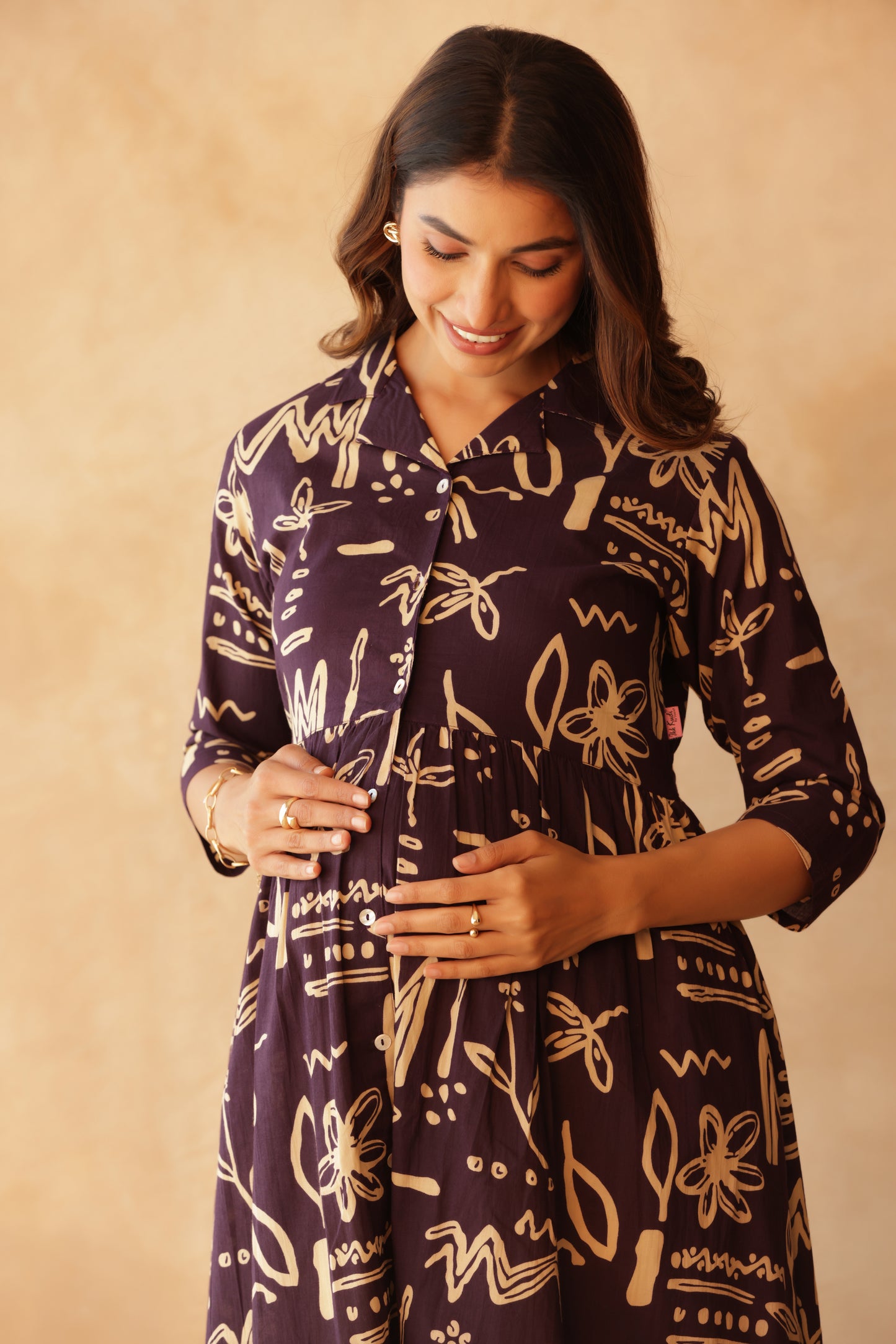 Artisan Lineplay Buttoned Maternity & Nursing Kurta