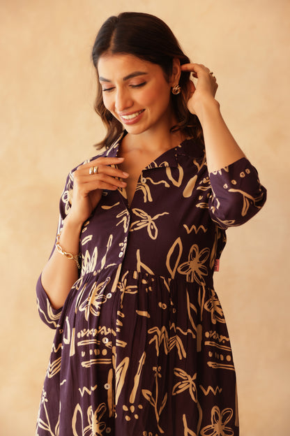 Artisan Lineplay Buttoned Maternity & Nursing Dress