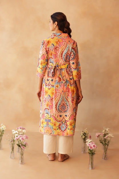 Gulabi Gulmohar Maternity & Nursing Kurta