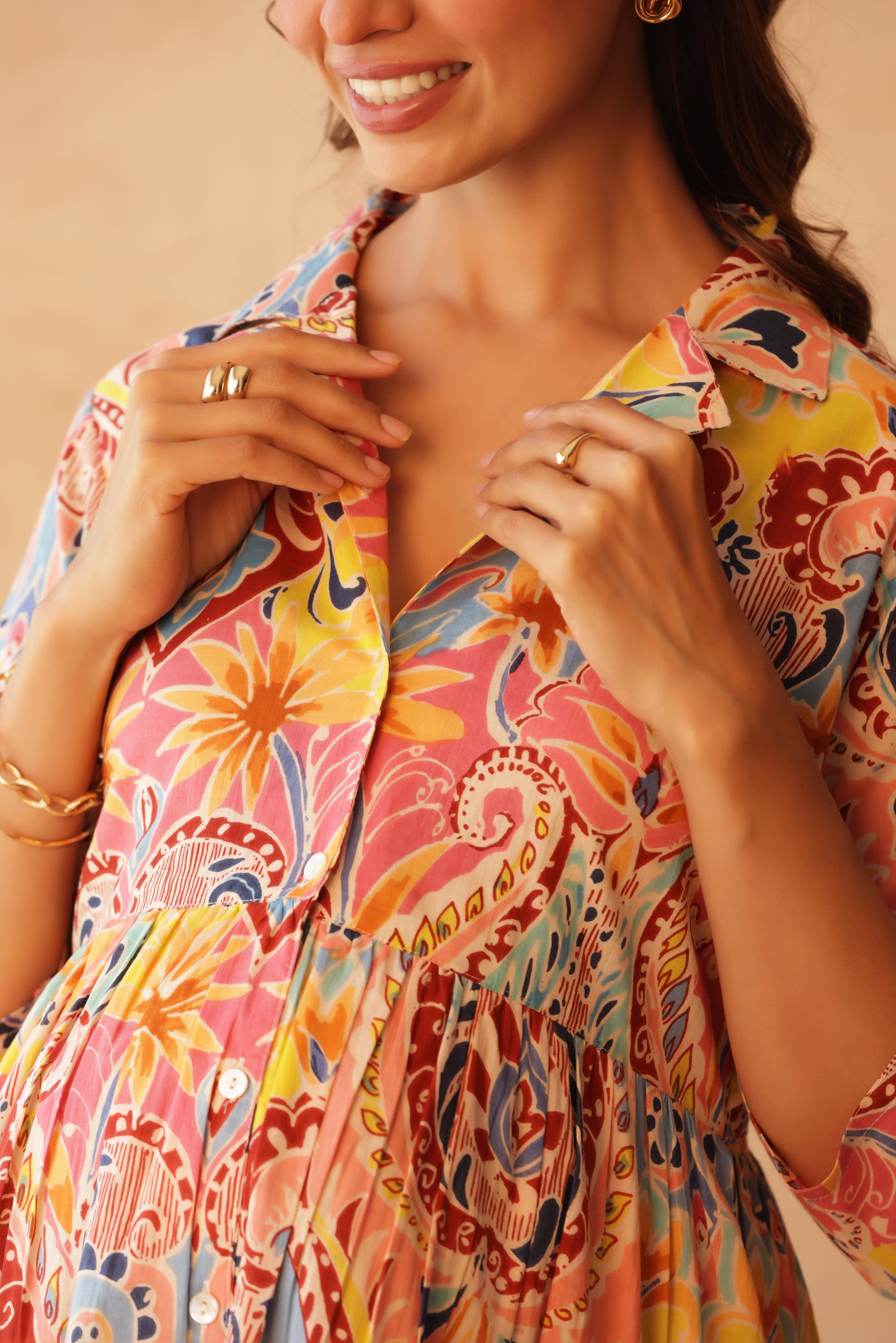 Gulabi Gulmohar Maternity & Nursing Dress