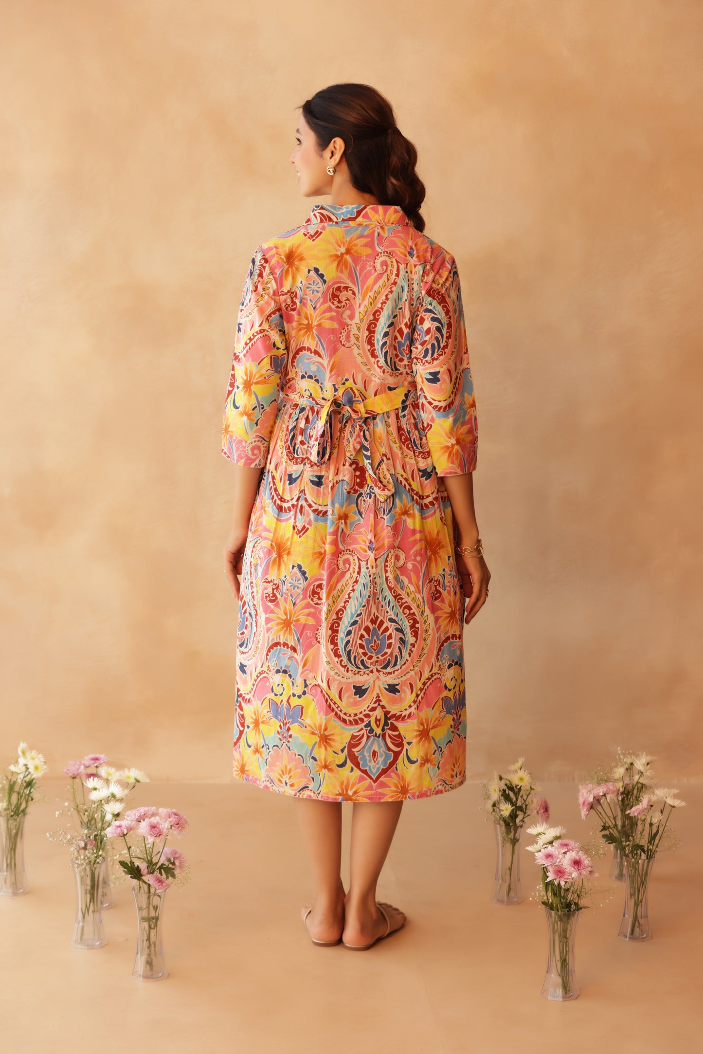 Gulabi Gulmohar Maternity & Nursing Dress