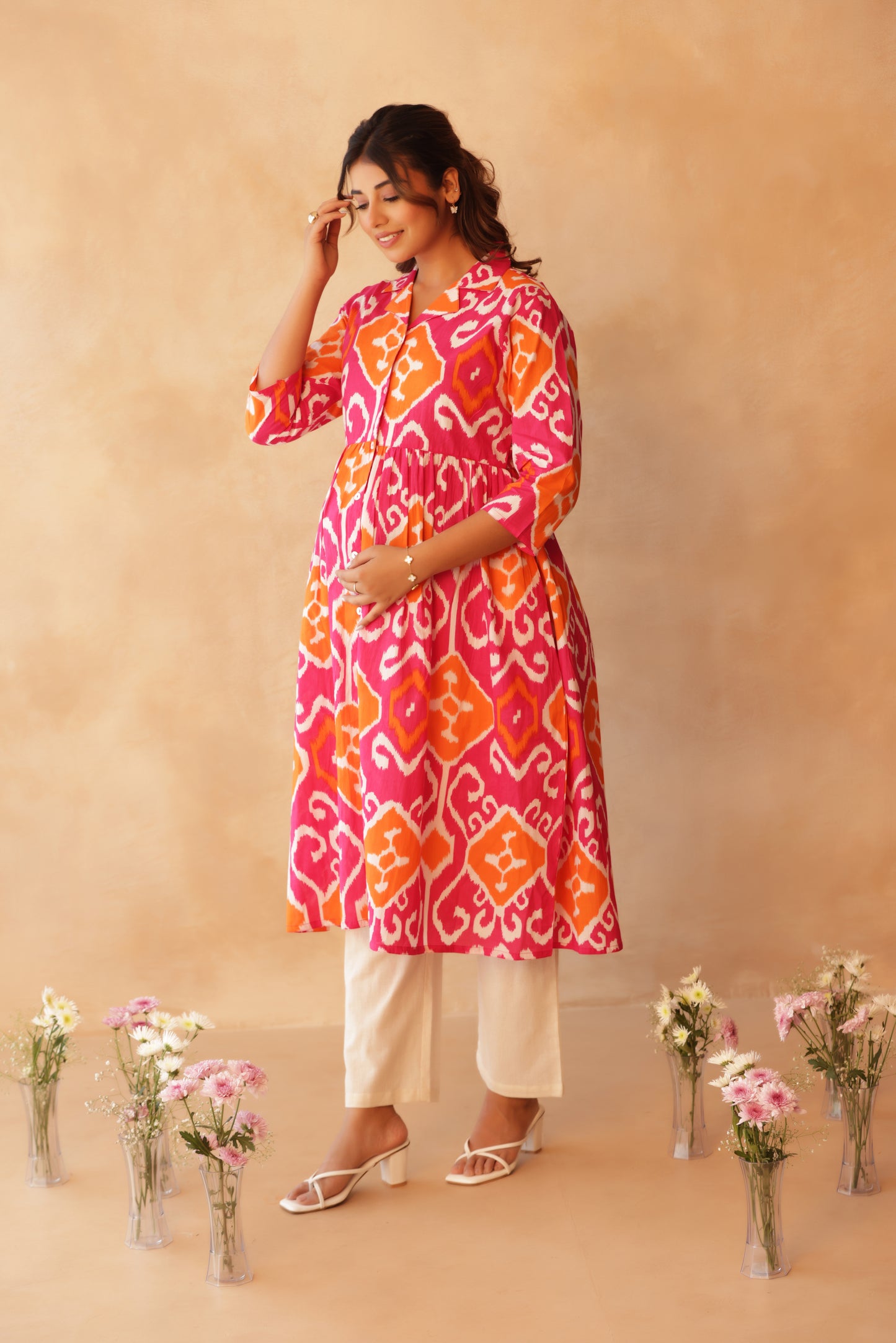 Rangmahal Ikkat Maternity & Nursing Kurta