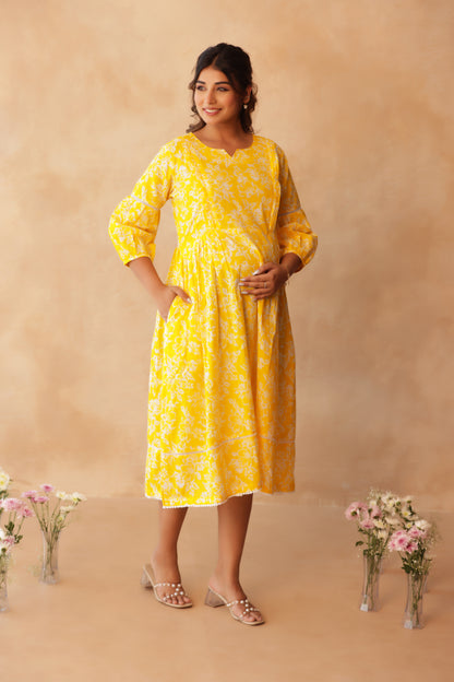 Basanti Bloom Maternity & Nursing Dress