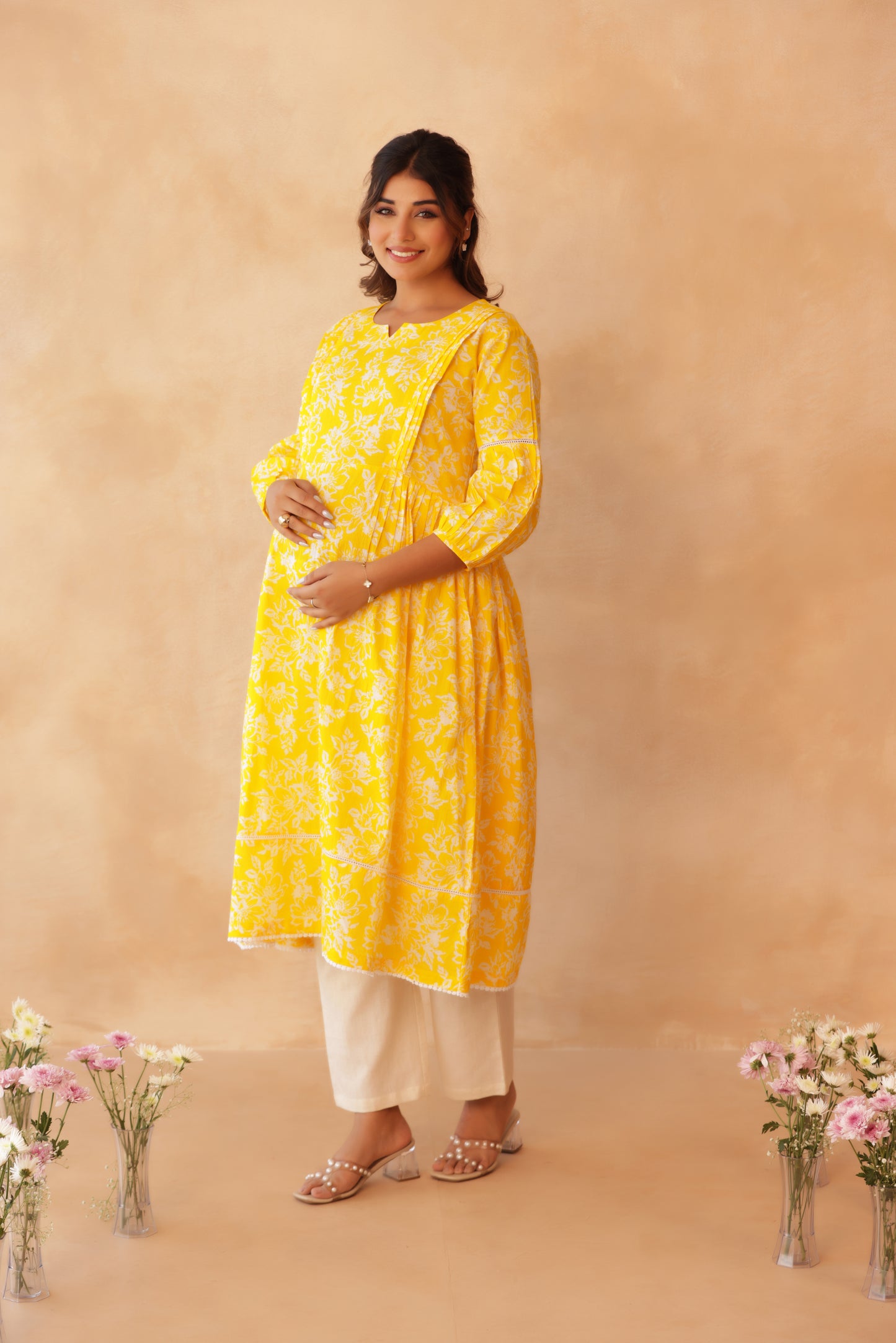 Basanti Bloom Maternity & Nursing Kurta
