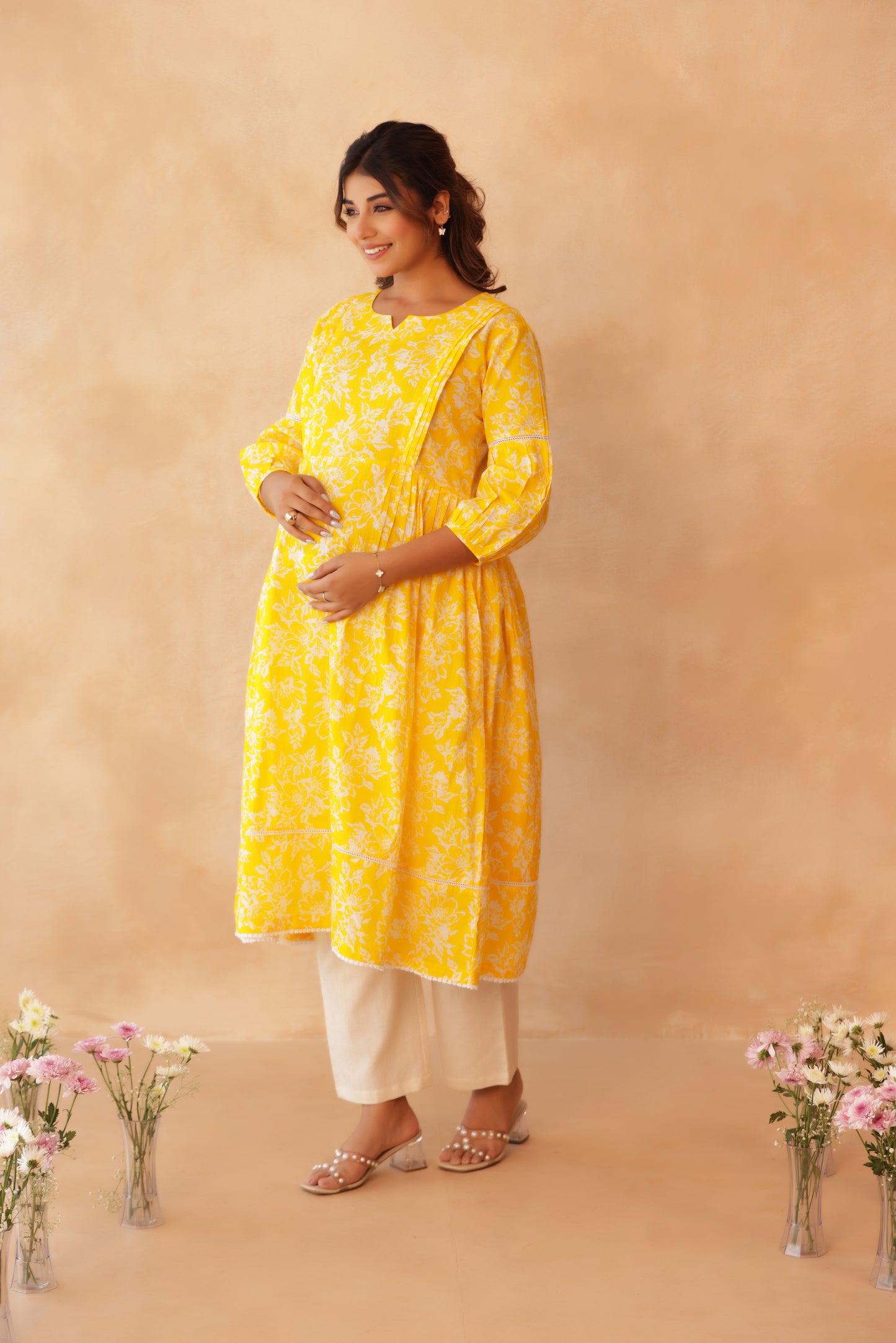 Basanti Bloom Maternity & Nursing Kurta