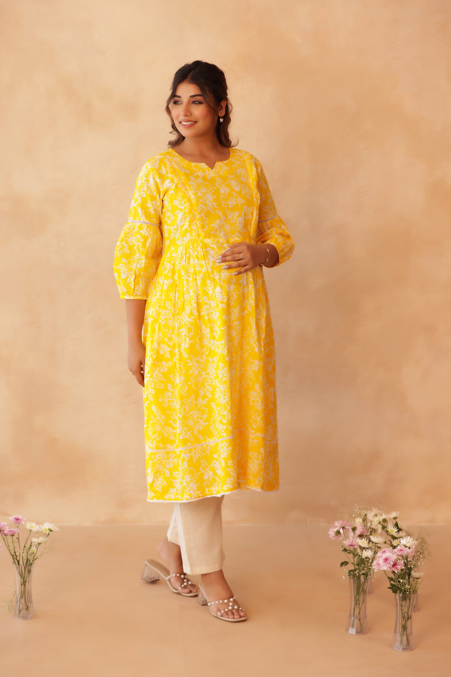 Basanti Bloom Maternity & Nursing Kurta