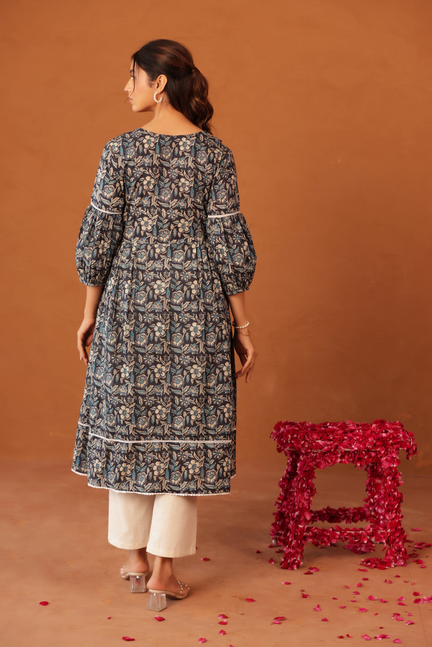 Blue Meadow Calm  Maternity & Nursing Kurta