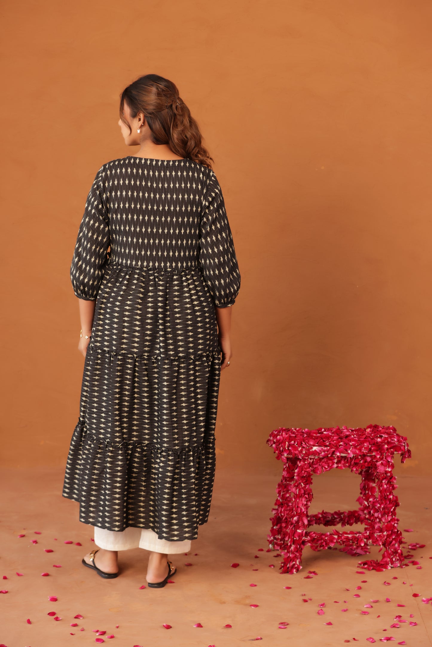 Noir Ikkat Trail Maternity & Nursing Kurta