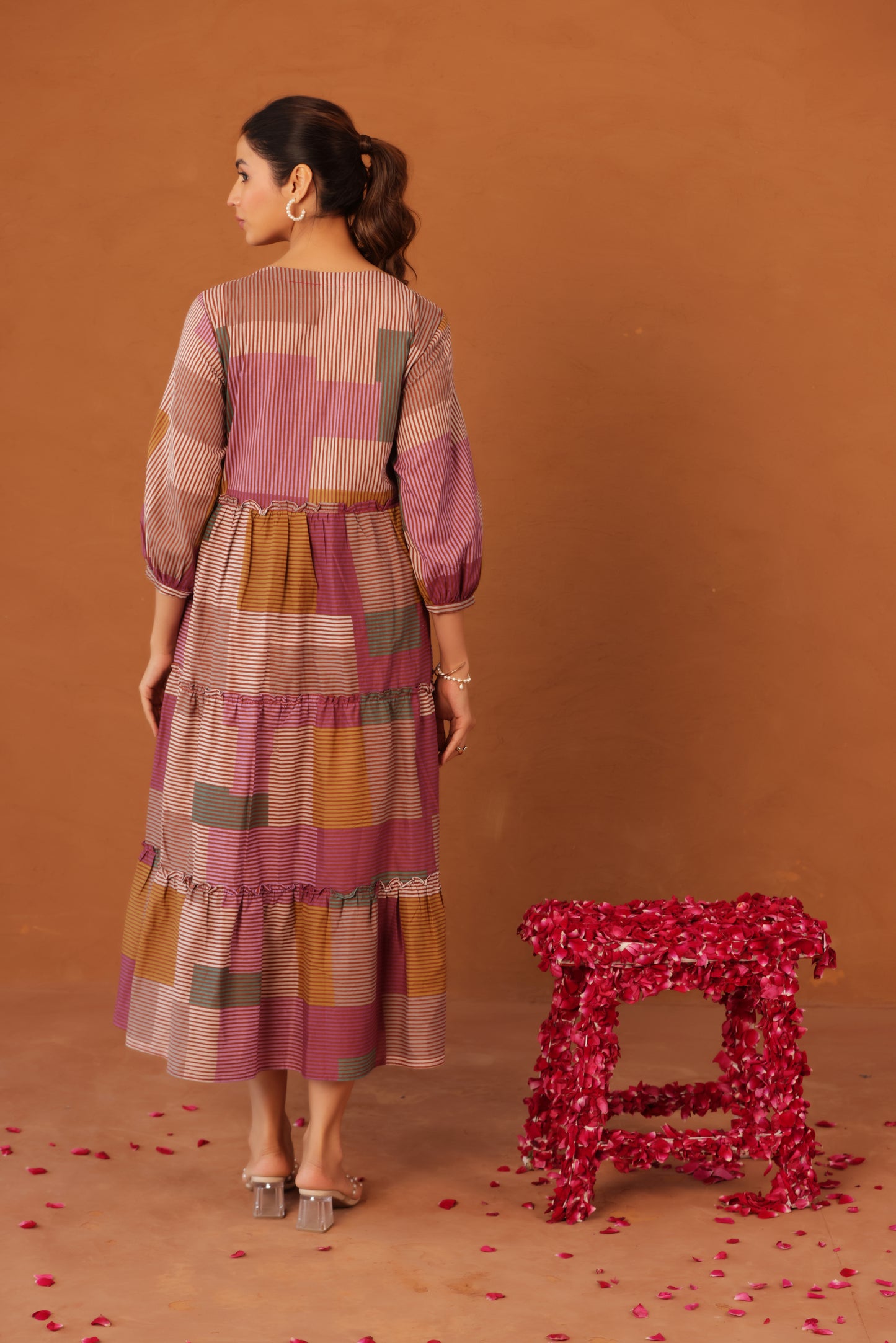 Rustline Stripe Maternity & Nursing Tier Dress