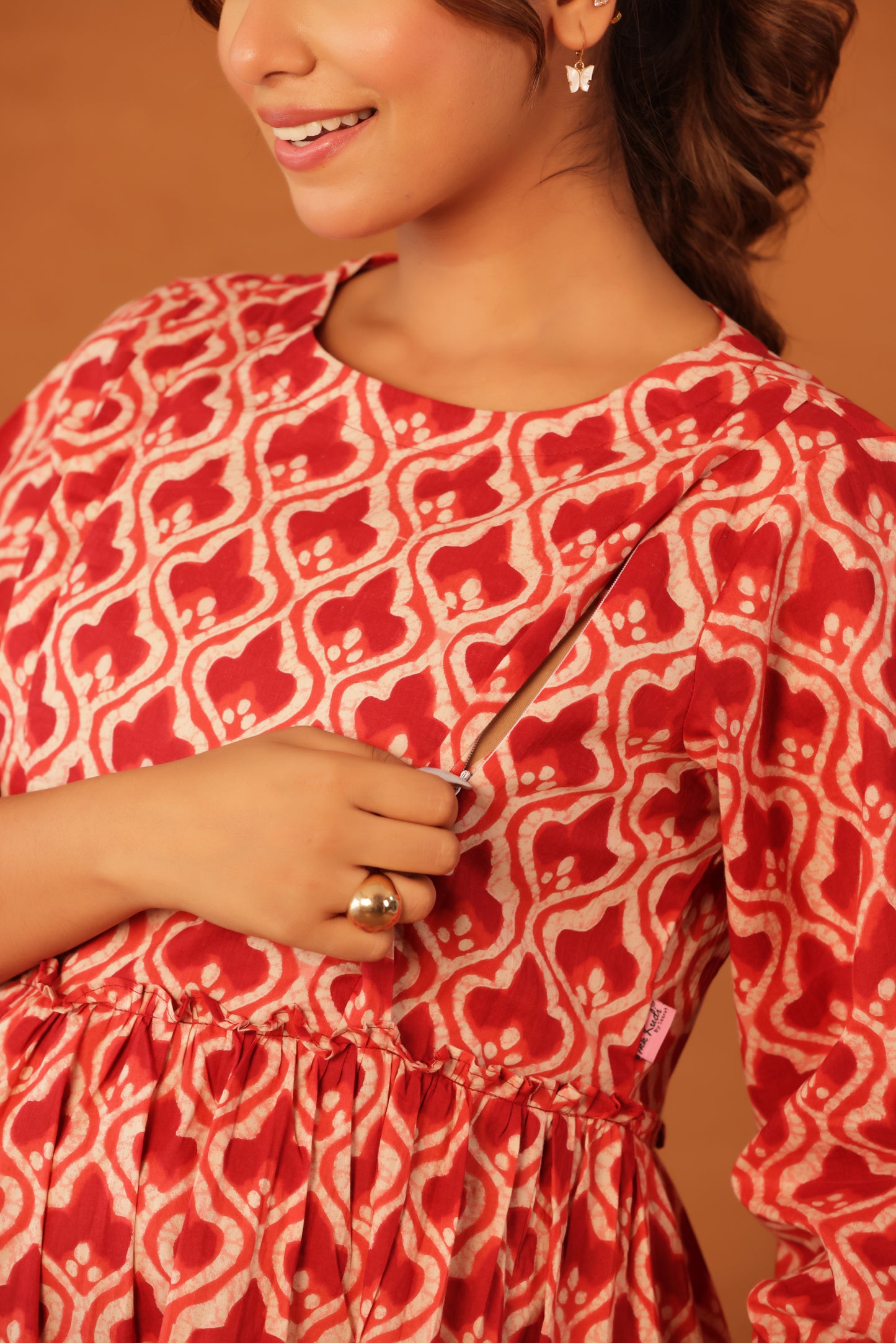 Ruby Heritage Bloom Maternity & Nursing Kurta