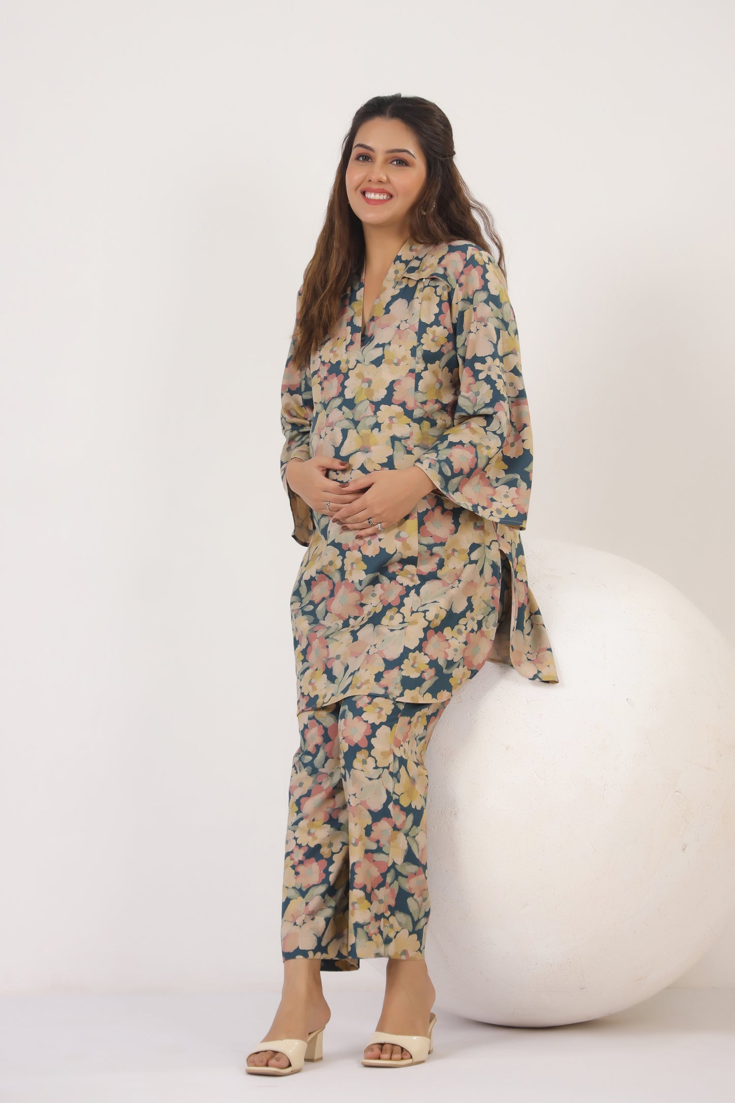 Pashmina Floral Bloom Maternity & Nursing Co-ord Set
