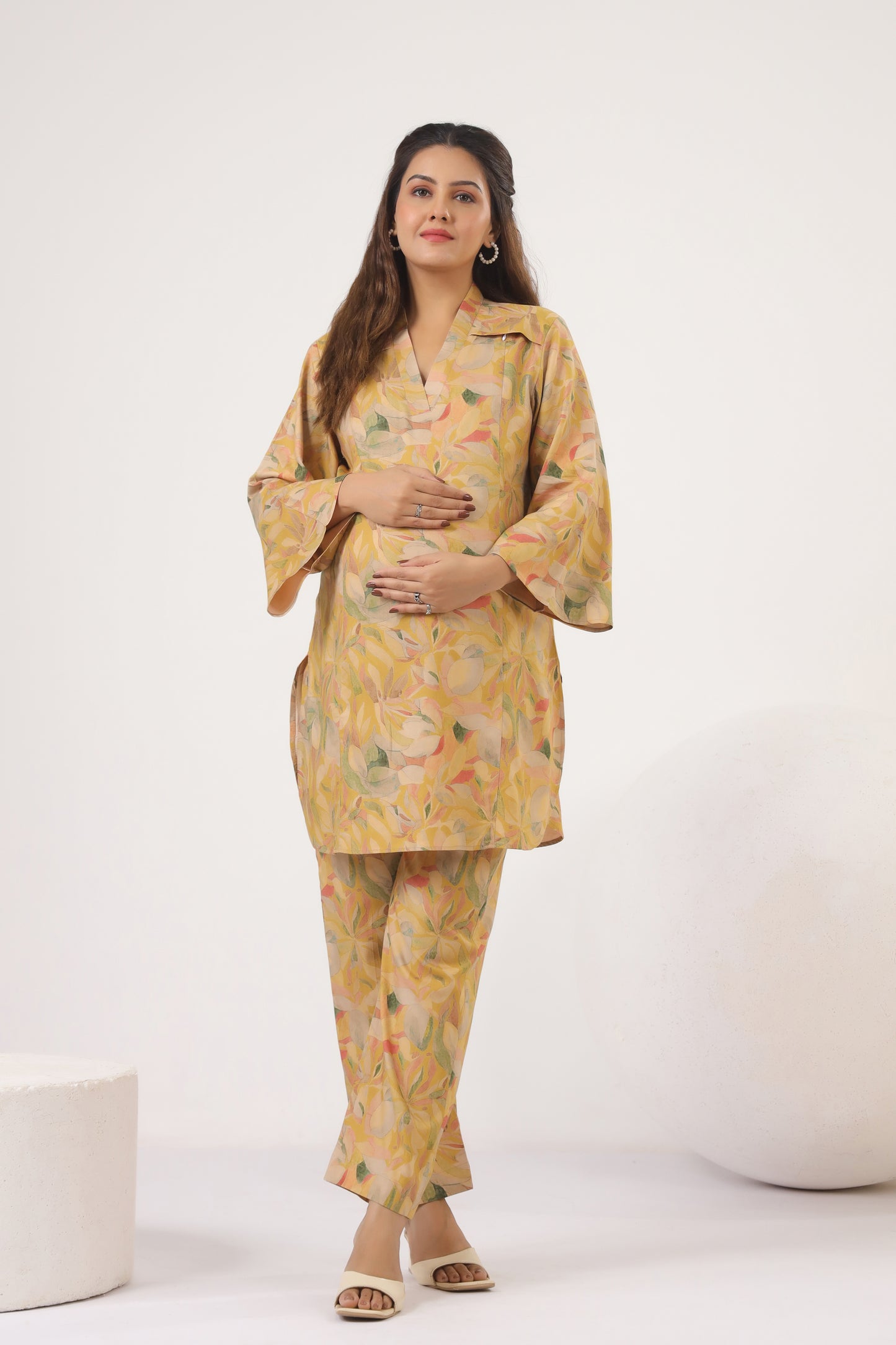 Pashmina Autumn Leaf Maternity & Nursing Co-ord Set