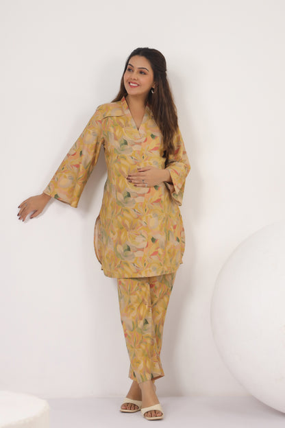 Pashmina Autumn Leaf Maternity & Nursing Co-ord Set