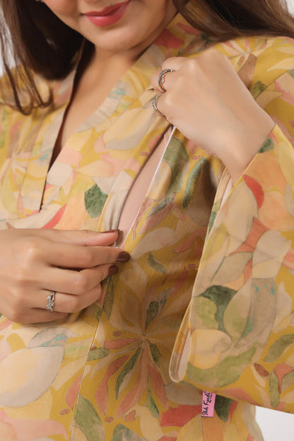 Pashmina Autumn Leaf Maternity & Nursing Co-ord Set