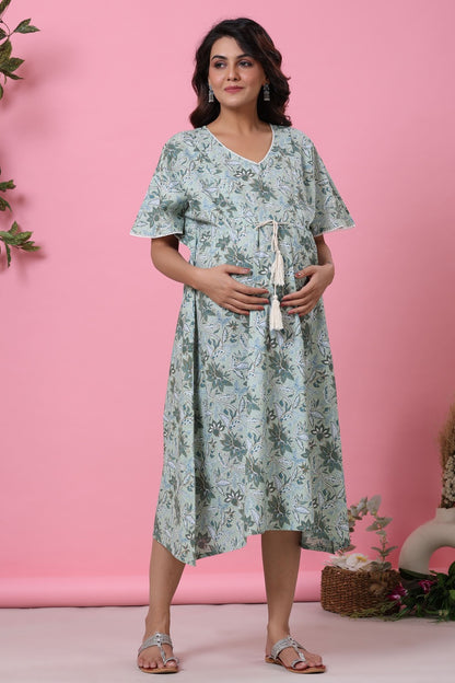 Savannah Safari Maternity & Nursing Kaftan Dress