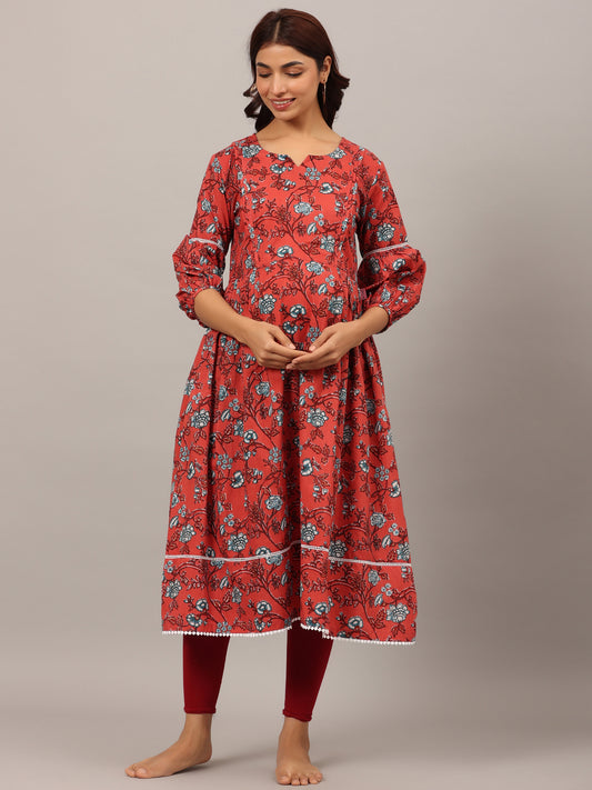 Fierce Floral Maternity & Nursing Kurta