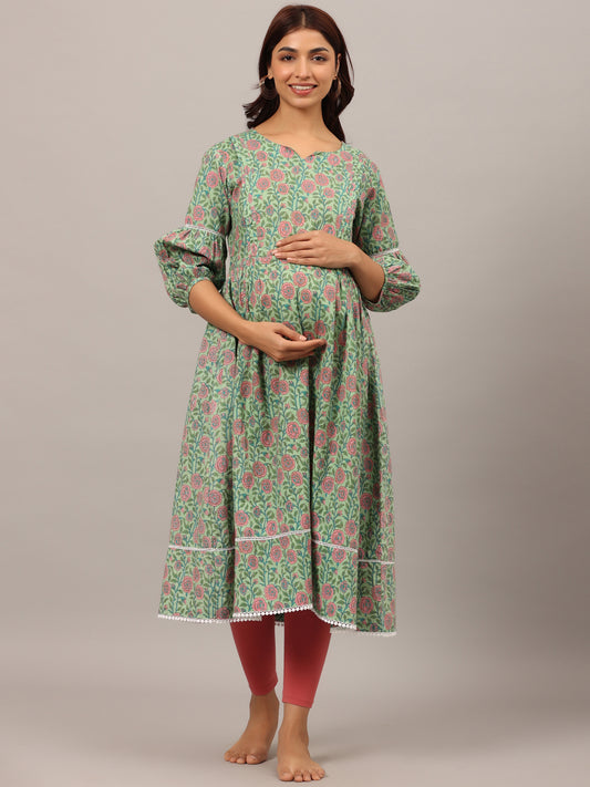 Spring Whisper Maternity & Nursing Kurta