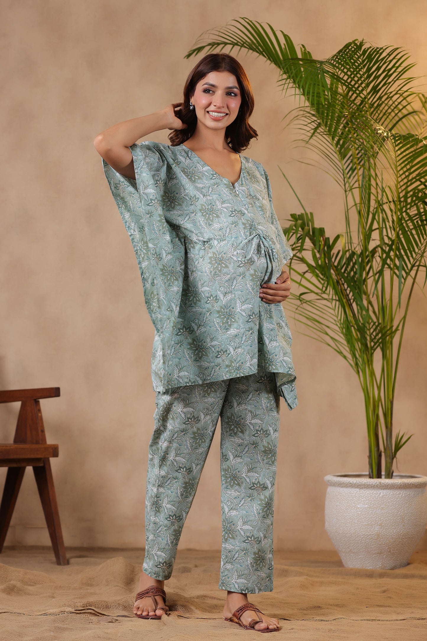 Savannah Safari Maternity & Nursing Kaftan Set