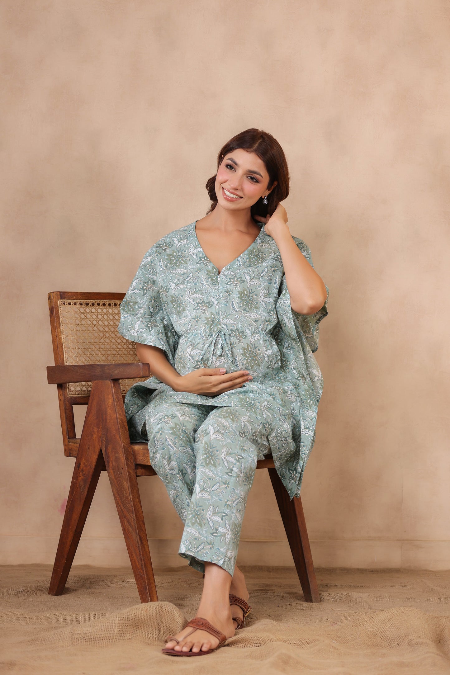 Savannah Safari Maternity & Nursing Kaftan Set