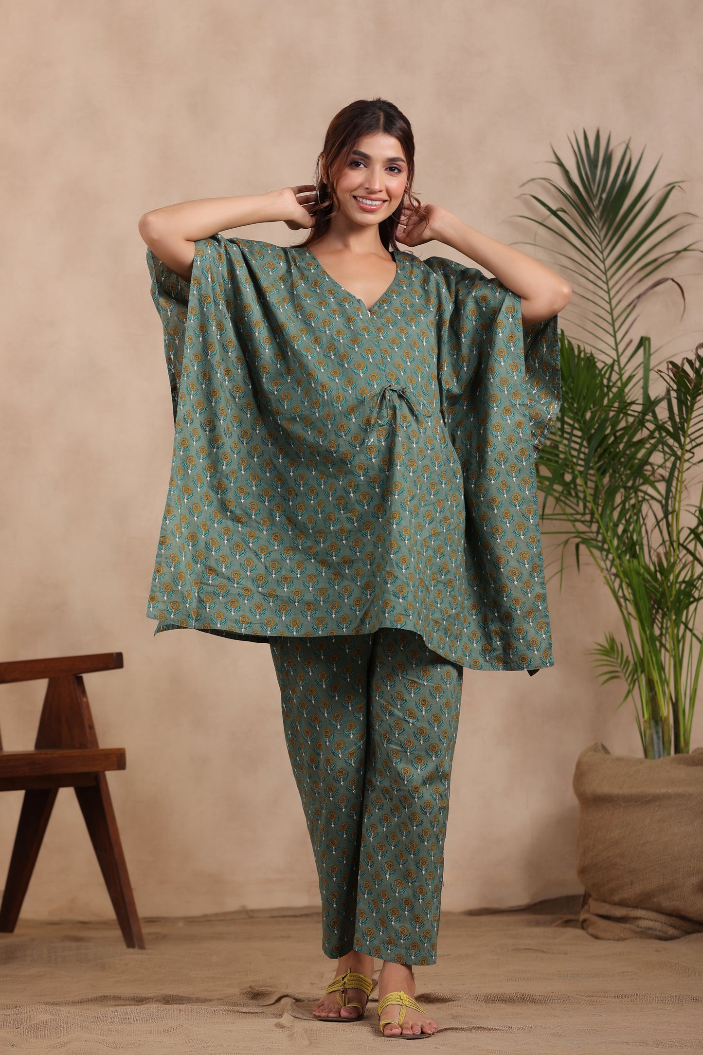 Green Meadow Maternity & Nursing Kaftan Set