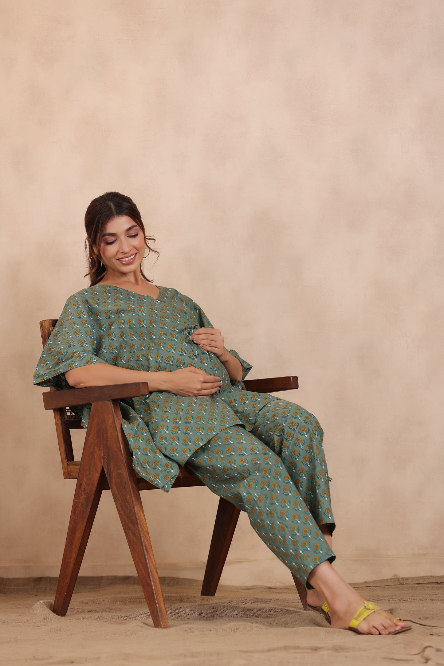 Green Meadow Maternity & Nursing Kaftan Set