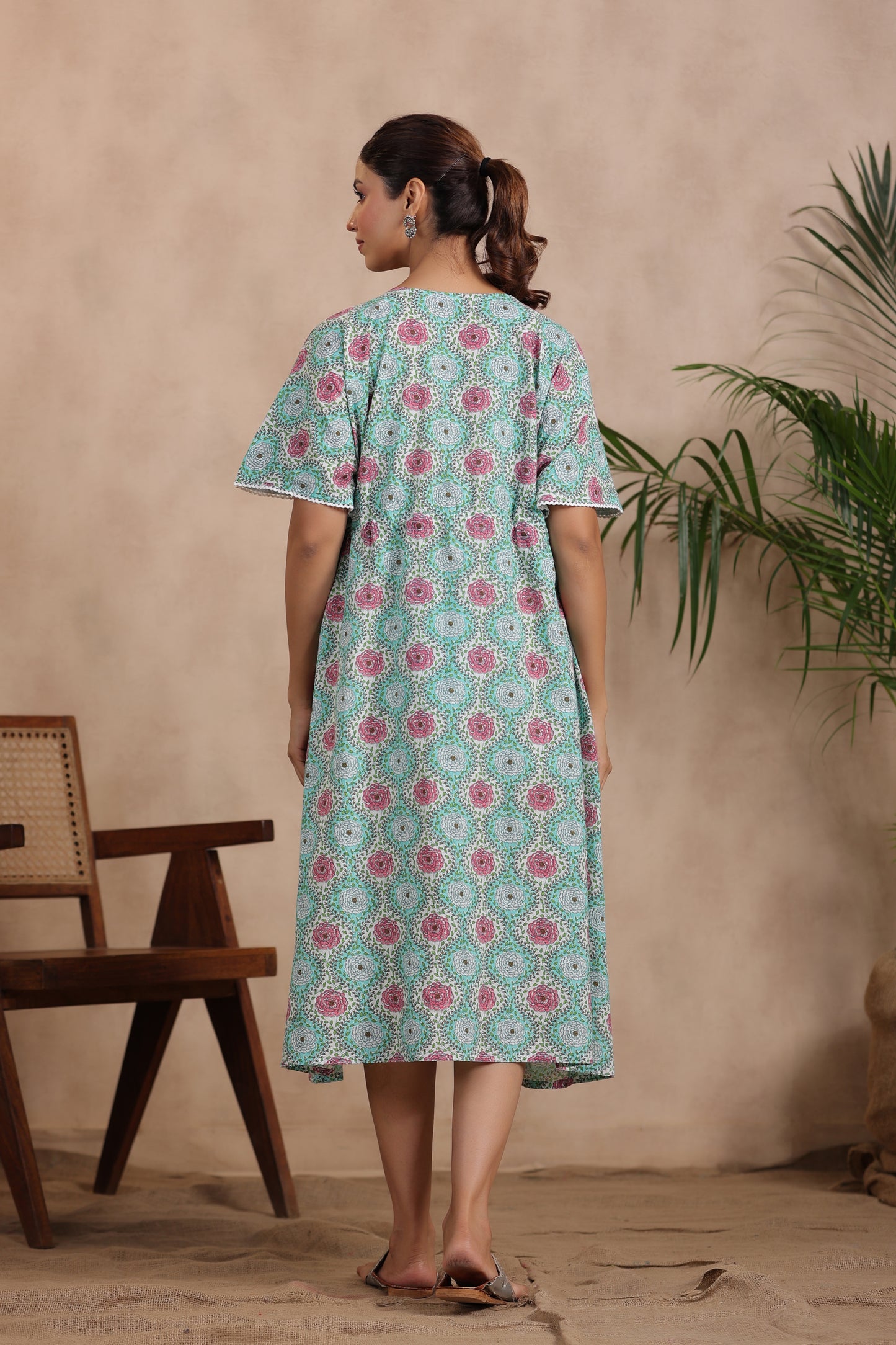 Floral Fantasy Maternity & Nursing Kaftan Dress