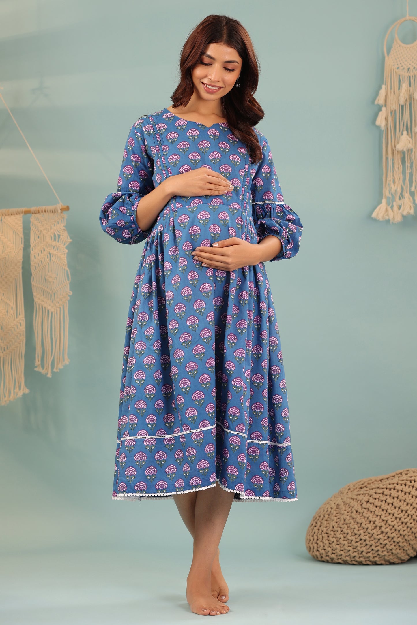 Nautical Rose Maternity & Nursing Dress