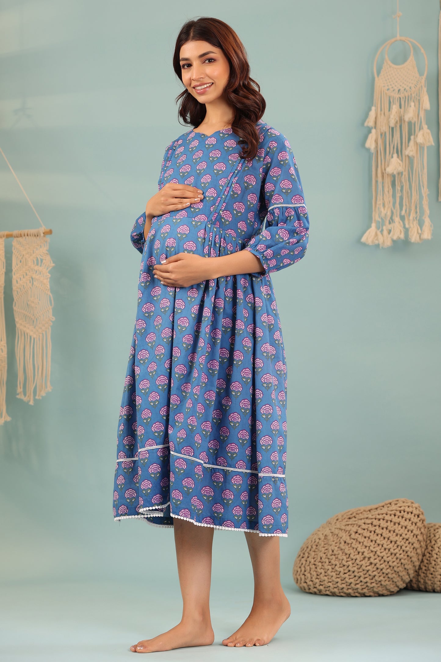 Nautical Rose Maternity & Nursing Dress