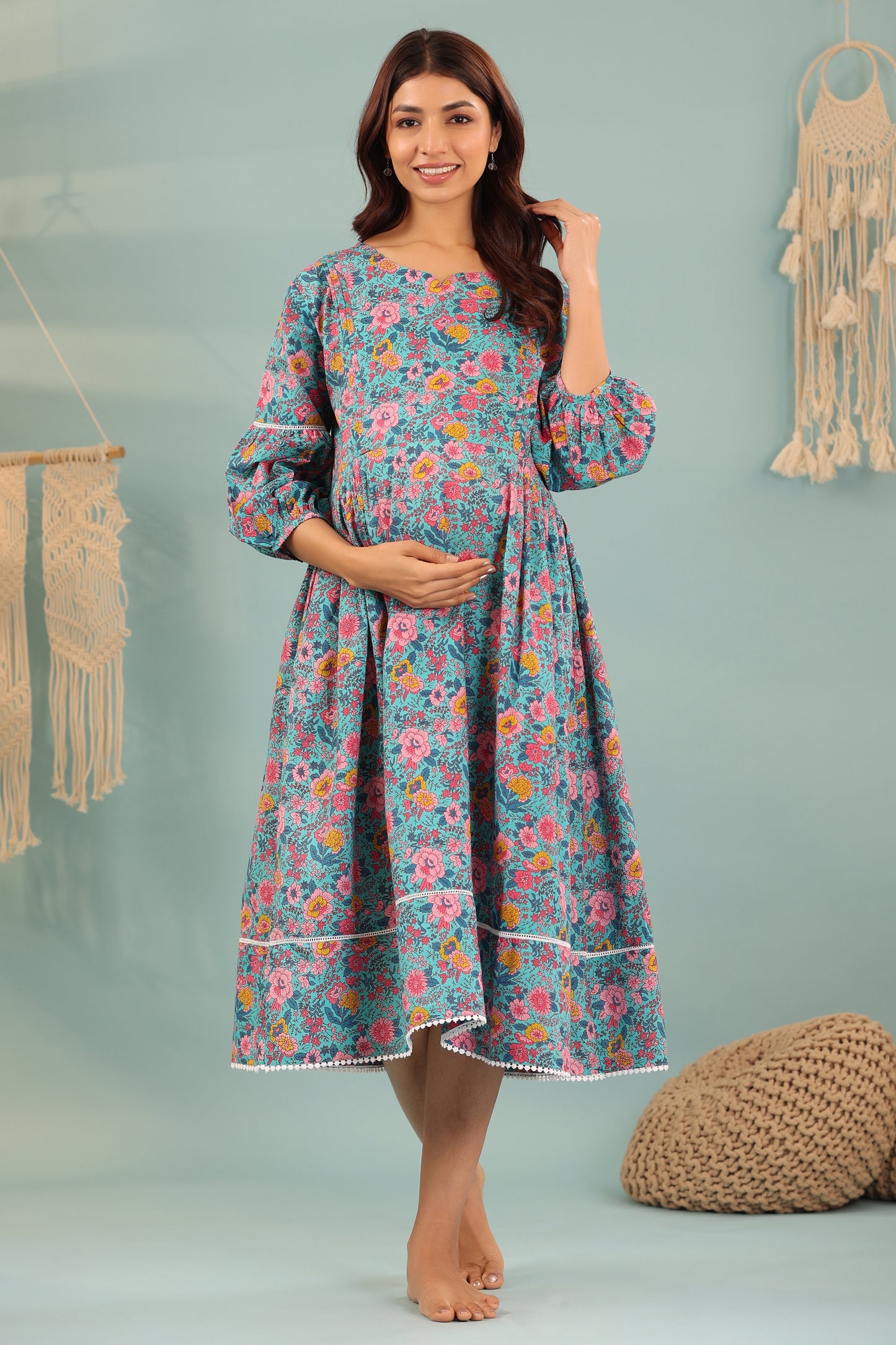 Stellar Serenity Maternity & Nursing Dress