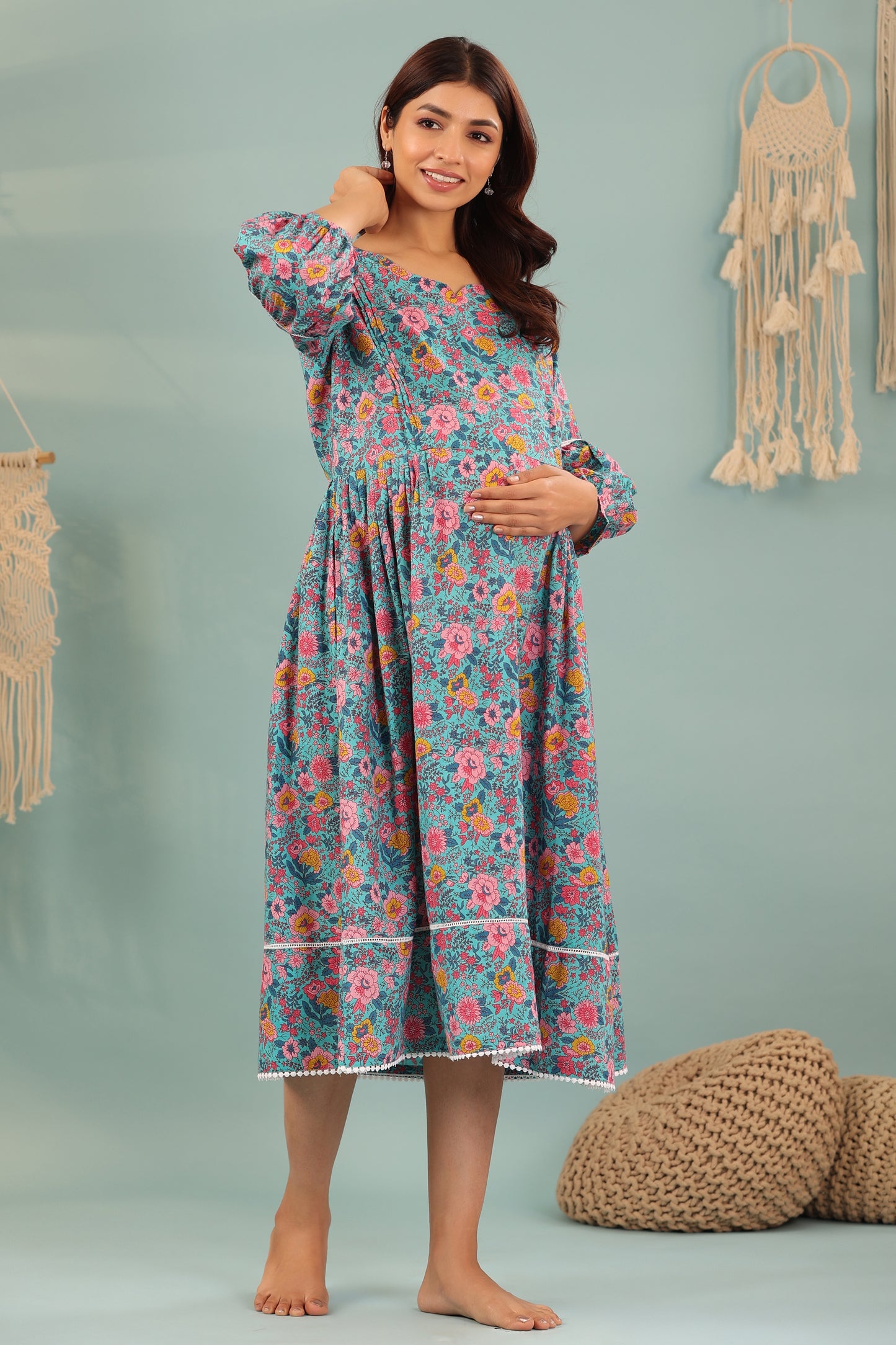 Stellar Serenity Maternity & Nursing Dress