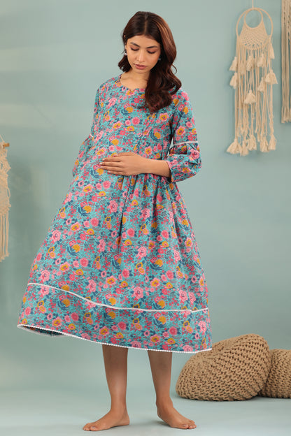 Stellar Serenity Maternity & Nursing Dress