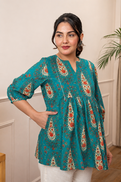 Noor Paisley Maternity & Nursing Top